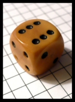 Dice : Dice - 6D Pipped - Brown Caramel Swirl Colored With Black Pips